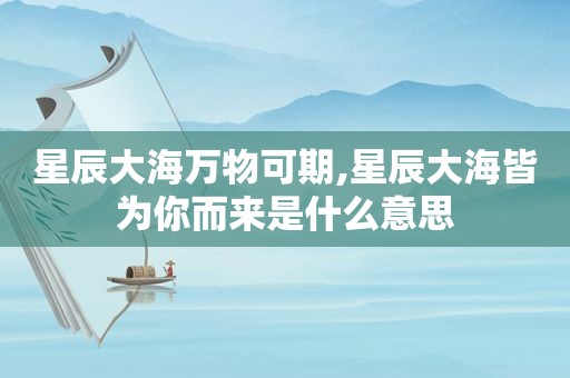 星辰大海万物可期,星辰大海皆为你而来是什么意思