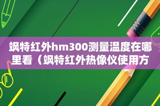 飒特红外hm300测量温度在哪里看（飒特红外热像仪使用方法）