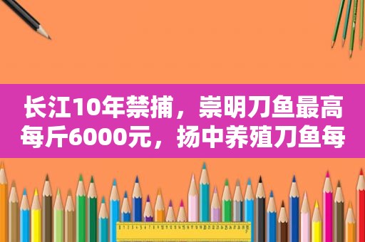 长江10年禁捕，崇明刀鱼最高每斤6000元，扬中养殖刀鱼每斤2000元