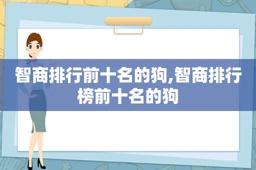 智商排行前十名的狗,智商排行榜前十名的狗