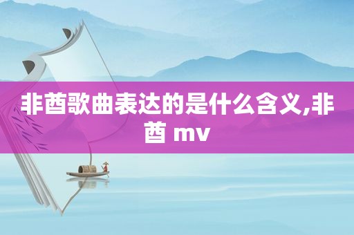 非酋歌曲表达的是什么含义,非酋 mv