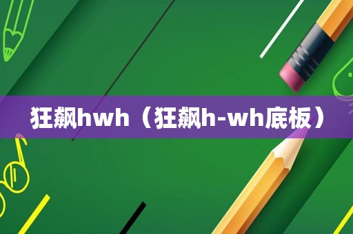 狂飙hwh（狂飙h-wh底板）