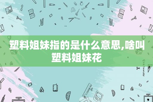 塑料姐妹指的是什么意思,啥叫塑料姐妹花