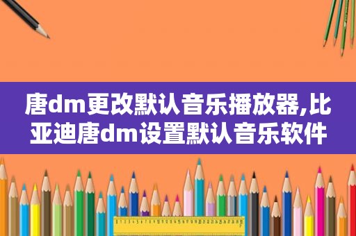 唐dm更改默认音乐播放器,比亚迪唐dm设置默认音乐软件