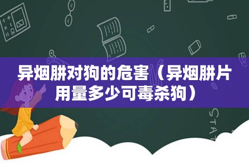 异烟肼对狗的危害（异烟肼片用量多少可毒杀狗）