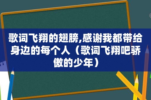 歌词飞翔的翅膀,感谢我都带给身边的每个人（歌词飞翔吧骄傲的少年）