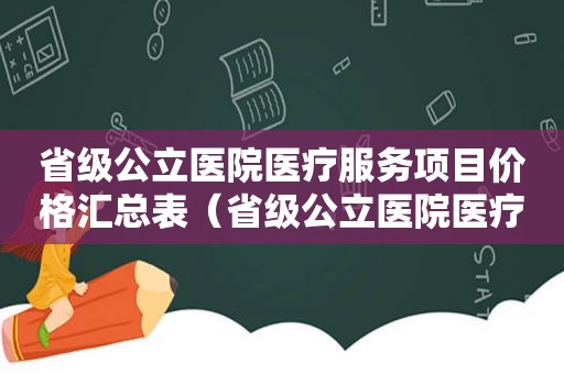 省级公立医院医疗服务项目价格汇总表（省级公立医院医疗服务价格调整明细表）