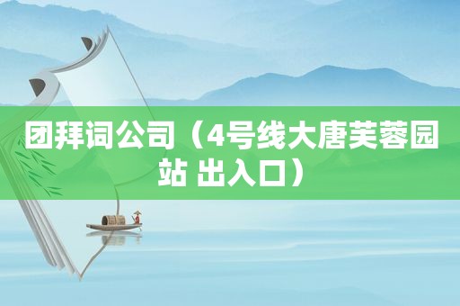 团拜词公司（4号线大唐芙蓉园站 出入口）