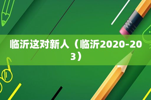 临沂这对新人（临沂2020-203）