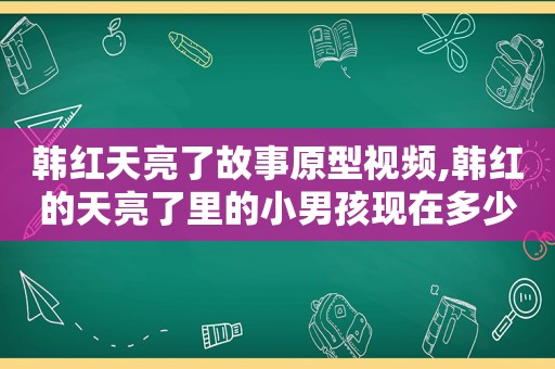 韩红天亮了故事原型视频,韩红的天亮了里的小男孩现在多少岁了