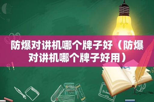 防爆对讲机哪个牌子好（防爆对讲机哪个牌子好用）