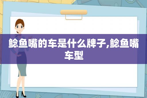 鲶鱼嘴的车是什么牌子,鲶鱼嘴车型