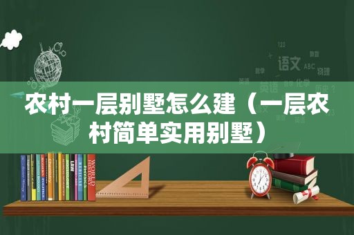 农村一层别墅怎么建（一层农村简单实用别墅）