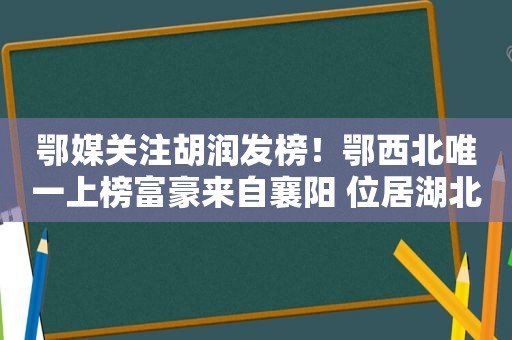 鄂媒关注胡润发榜！鄂西北唯一上榜富豪来自襄阳 位居湖北前十