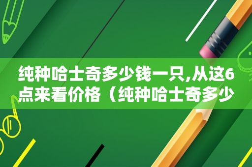 纯种哈士奇多少钱一只,从这6点来看价格（纯种哈士奇多少钱一只大狗）