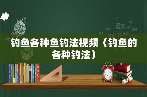 钓鱼各种鱼钓法视频（钓鱼的各种钓法）