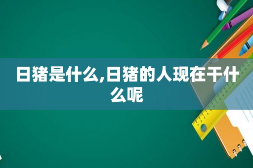 日猪是什么,日猪的人现在干什么呢