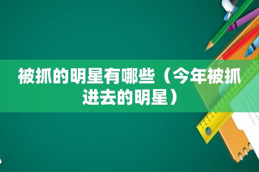 被抓的明星有哪些（今年被抓进去的明星）