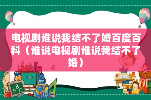 电视剧谁说我结不了婚百度百科（谁说电视剧谁说我结不了婚）