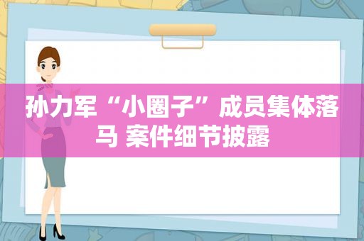 孙力军“小圈子”成员集体落马 案件细节披露