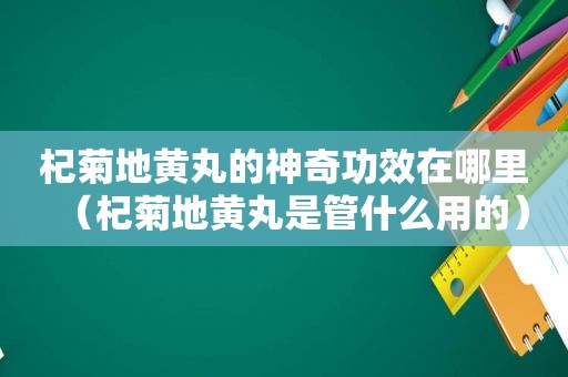 杞菊地黄丸的神奇功效在哪里（杞菊地黄丸是管什么用的）