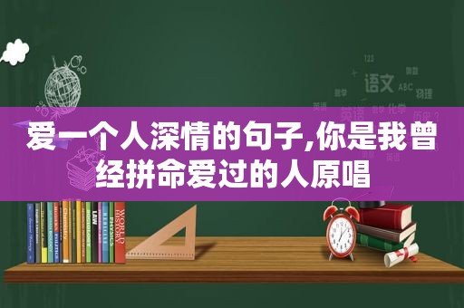 爱一个人深情的句子,你是我曾经拼命爱过的人原唱