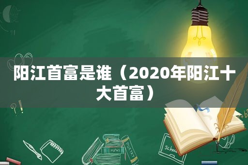 阳江首富是谁（2020年阳江十大首富）