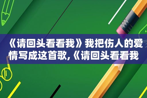 《请回头看看我》我把伤人的爱情写成这首歌,《请回头看看我》我把伤人的爱情写成这首歌是什么歌