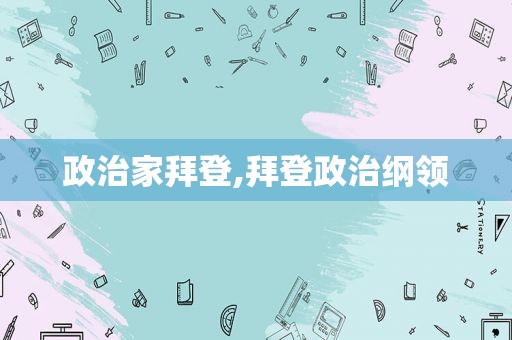 政治家拜登,拜登政治纲领