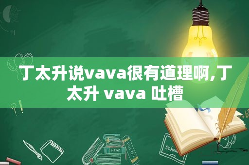 丁太升说vava很有道理啊,丁太升 vava 吐槽