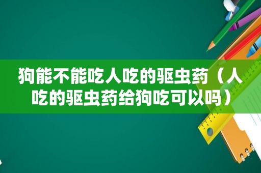 狗能不能吃人吃的驱虫药（人吃的驱虫药给狗吃可以吗）