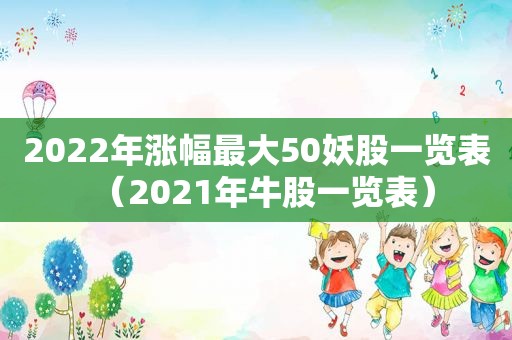 2022年涨幅最大50妖股一览表（2021年牛股一览表）