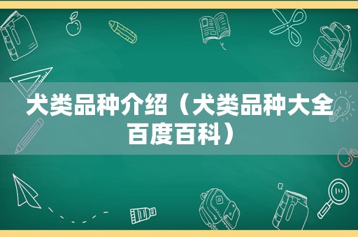 犬类品种介绍（犬类品种大全百度百科）