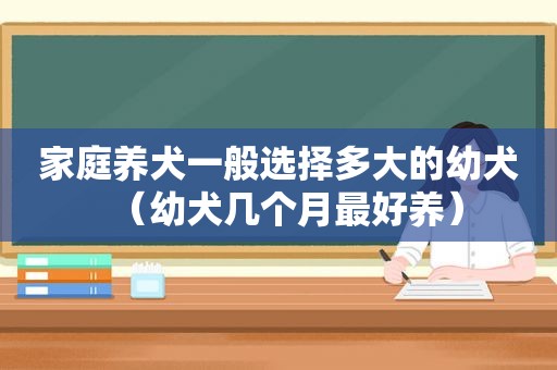 家庭养犬一般选择多大的幼犬（幼犬几个月最好养）