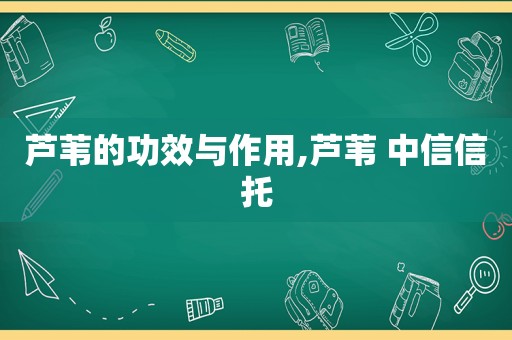 芦苇的功效与作用,芦苇 中信信托