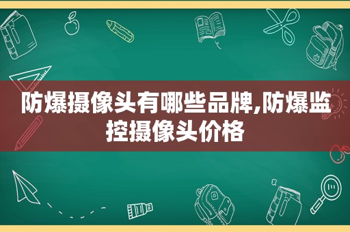 防爆摄像头有哪些品牌,防爆监控摄像头价格