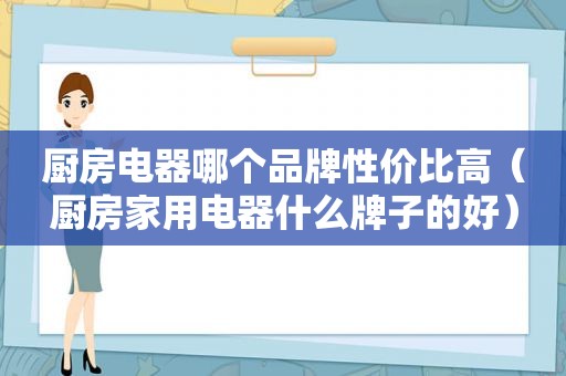 厨房电器哪个品牌性价比高（厨房家用电器什么牌子的好）