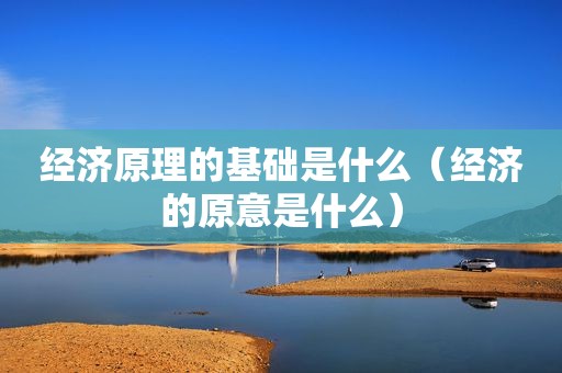 经济原理的基础是什么（经济的原意是什么）