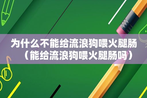 为什么不能给流浪狗喂火腿肠（能给流浪狗喂火腿肠吗）