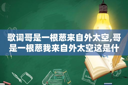 歌词哥是一根葱来自外太空,哥是一根葱我来自外太空这是什么歌