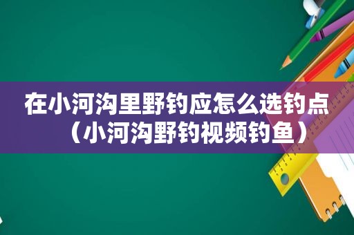 在小河沟里野钓应怎么选钓点（小河沟野钓视频钓鱼）