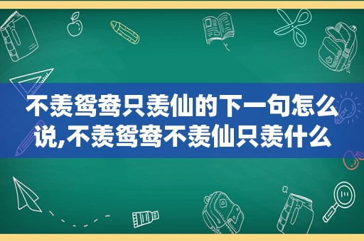 不羡鸳鸯只羡仙的下一句怎么说,不羡鸳鸯不羡仙只羡什么