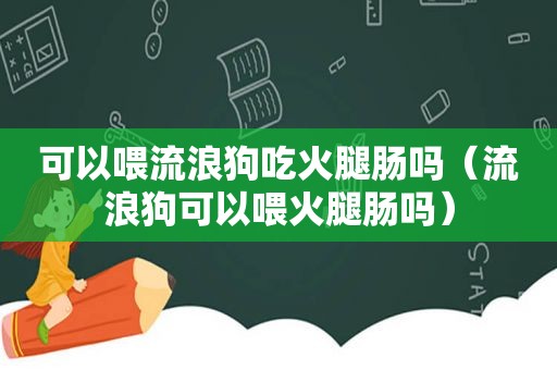 可以喂流浪狗吃火腿肠吗（流浪狗可以喂火腿肠吗）