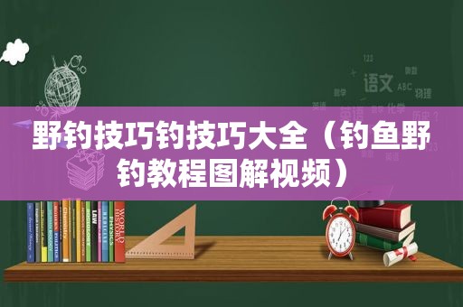 野钓技巧钓技巧大全（钓鱼野钓教程图解视频）