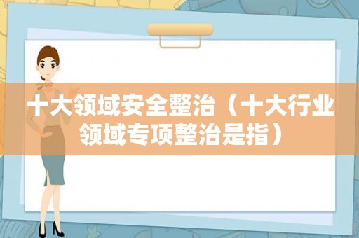 十大领域安全整治（十大行业领域专项整治是指）