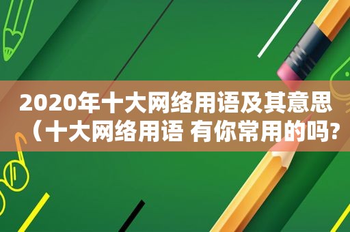 2020年十大网络用语及其意思（十大网络用语 有你常用的吗?）