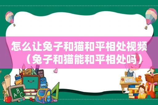 怎么让兔子和猫和平相处视频（兔子和猫能和平相处吗）