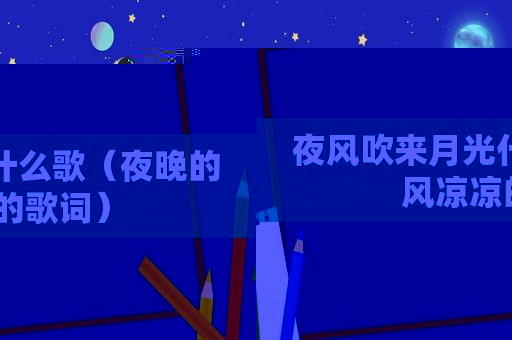 夜风吹来月光什么歌（夜晚的风凉凉的歌词）