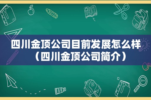 四川金顶公司目前发展怎么样（四川金顶公司简介）