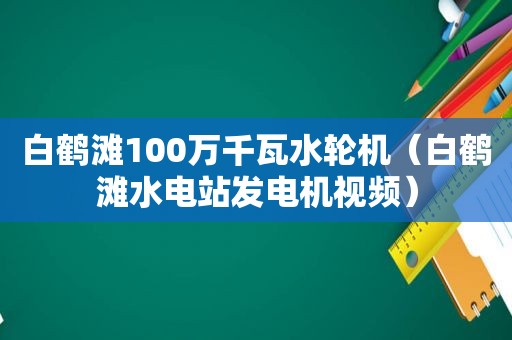 白鹤滩100万千瓦水轮机（白鹤滩水电站发电机视频）